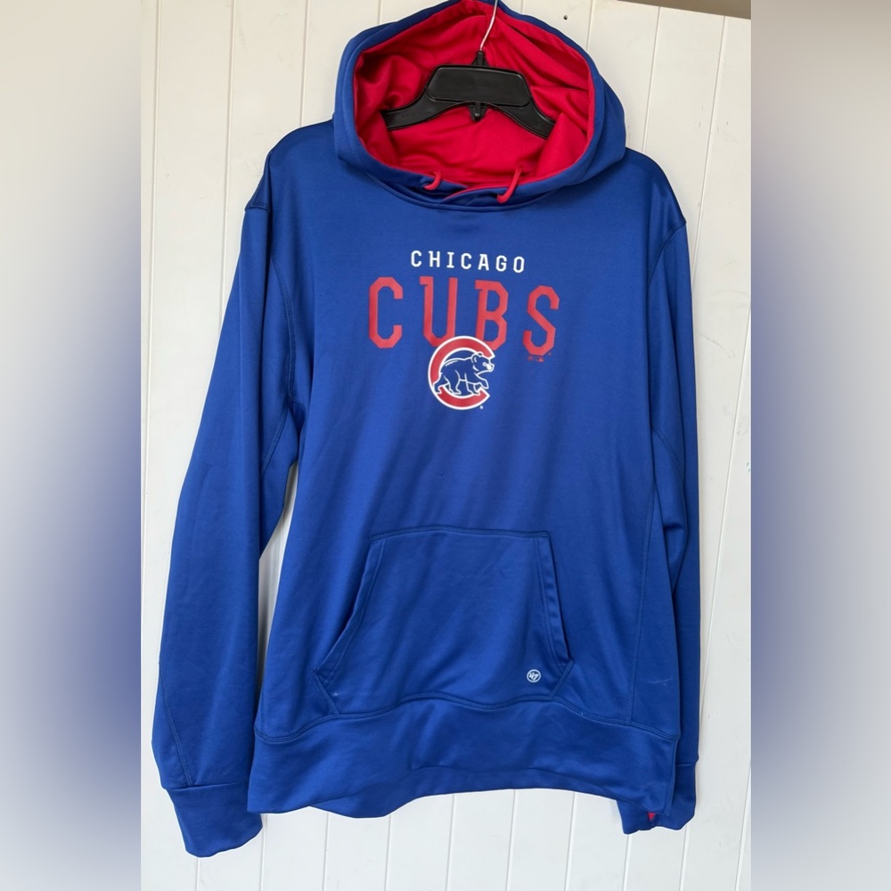 Chicago Cubs 47 Brand Red and Blue fleece lined sweatshirt hoodie size XL